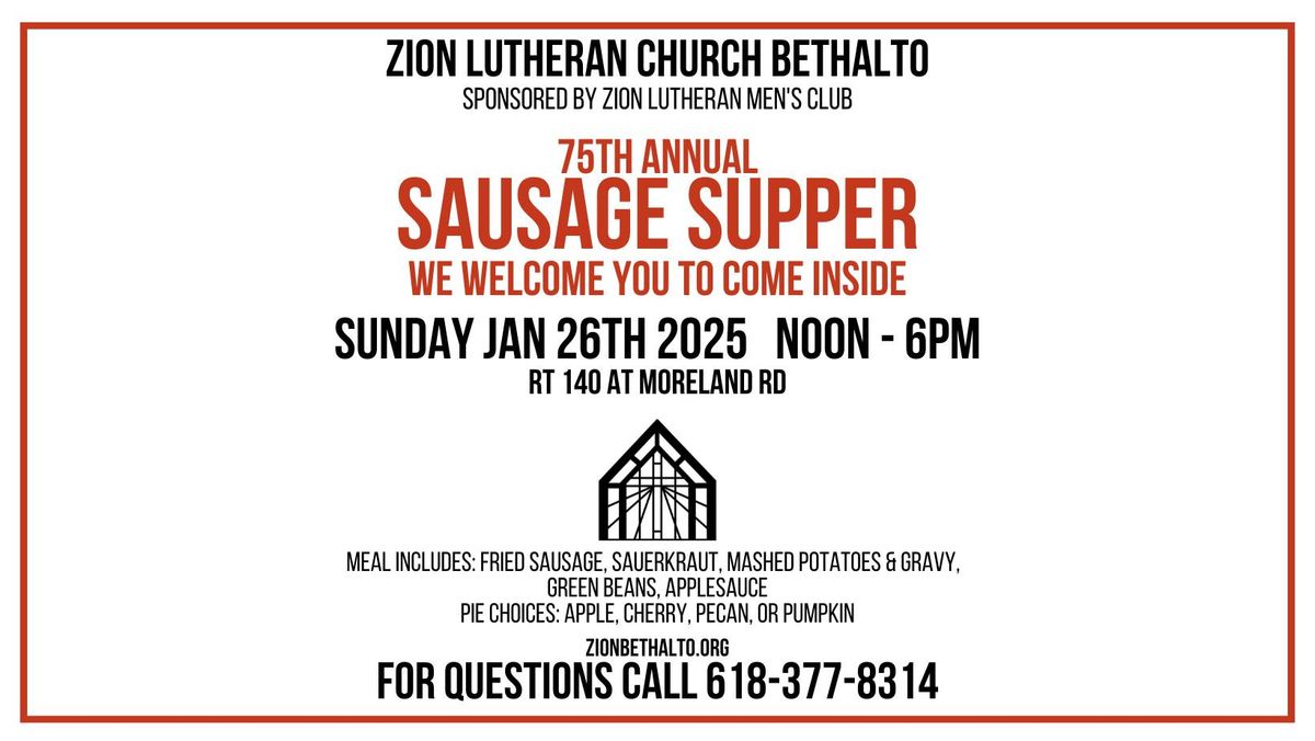 75th Annual Zion Bethalto Sausage Supper 