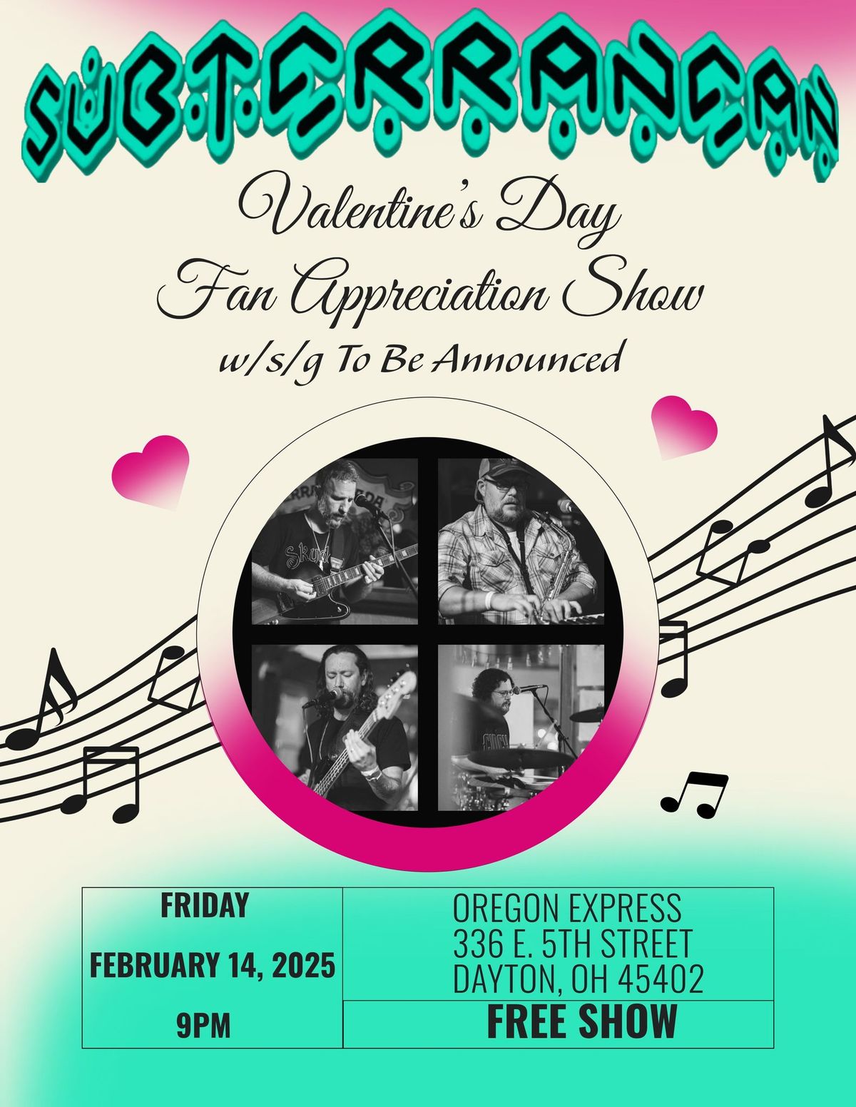 Subterranean Valentine\u2019s Day Fan Appreciation Show at The Oregon Express