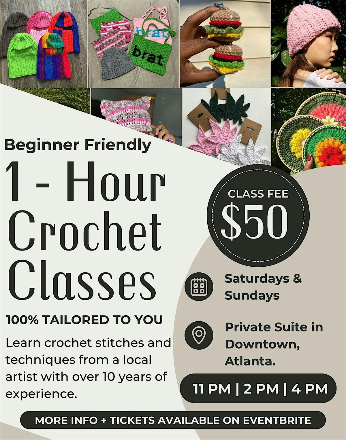 Crochet Lessons - 1 Hour Sessions  in Atlanta, GA  on Saturdays & Sundays
