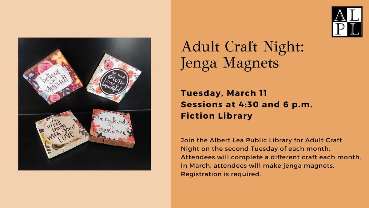 Adult Craft Night: Jenga Magnets