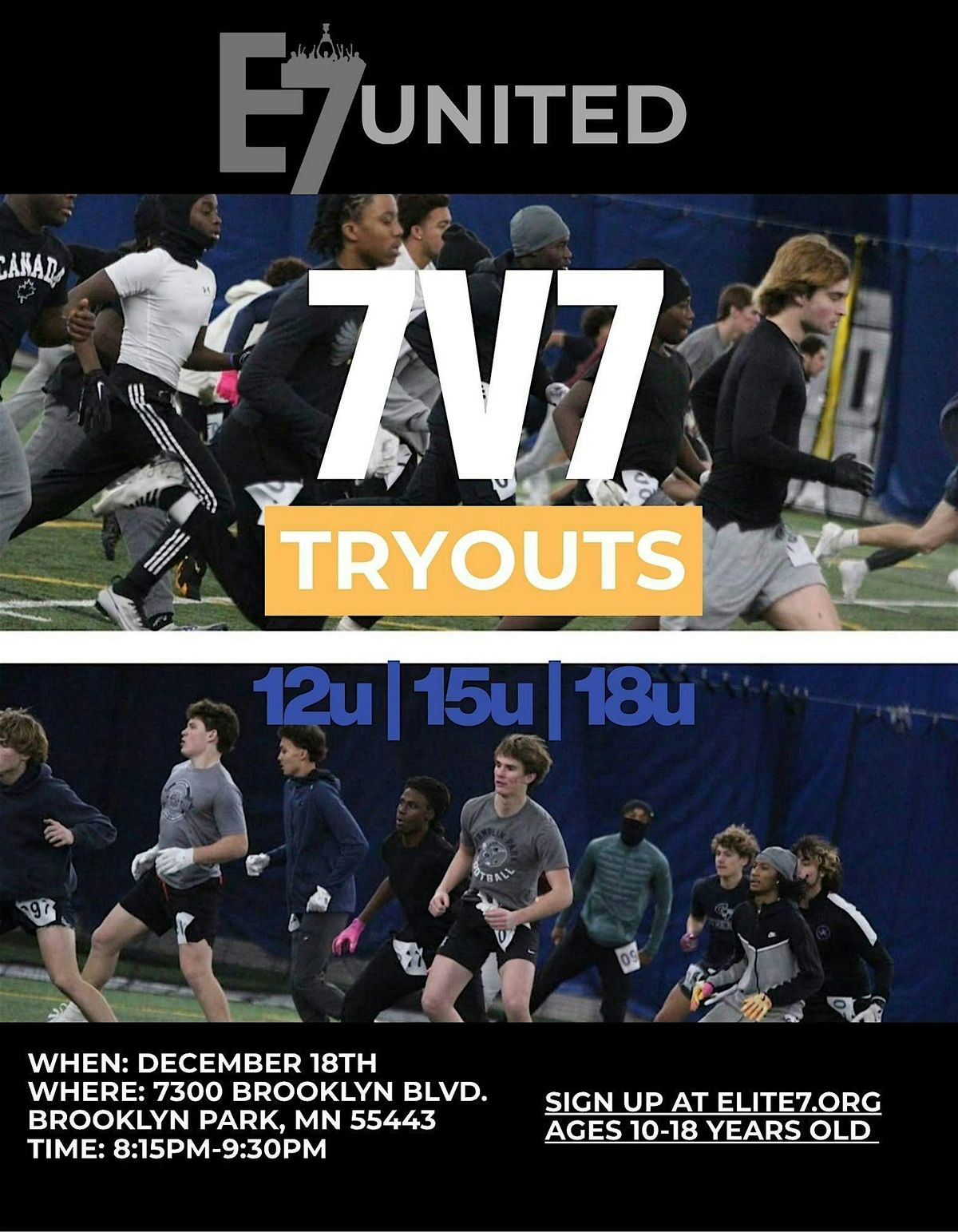 E7 United 7v7 football tryouts