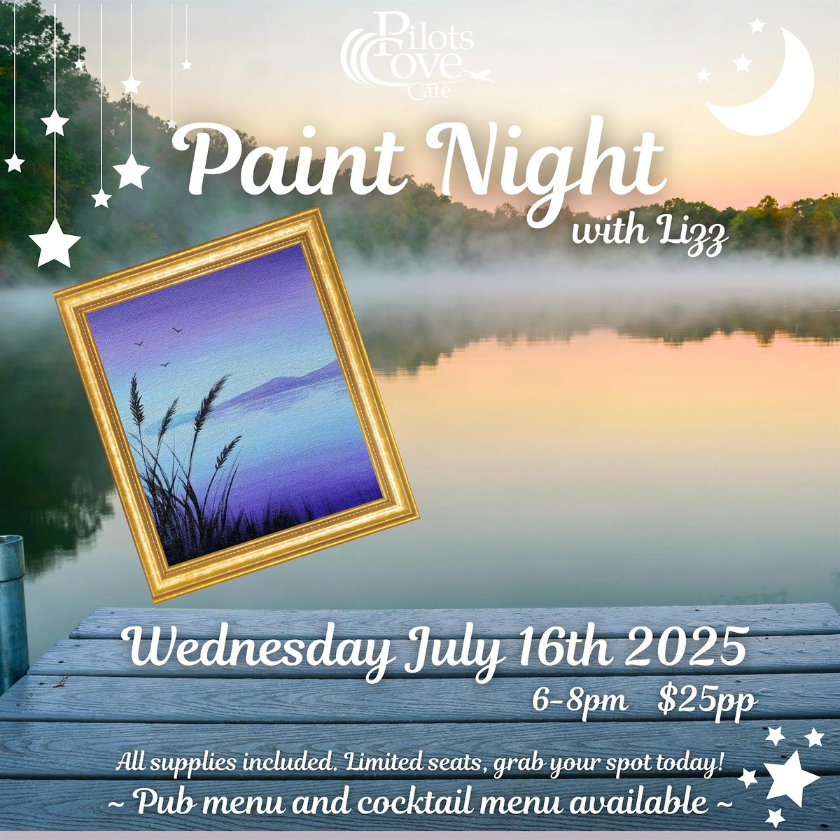 Paint Night with Lizz at Pilots Cove Cafe!