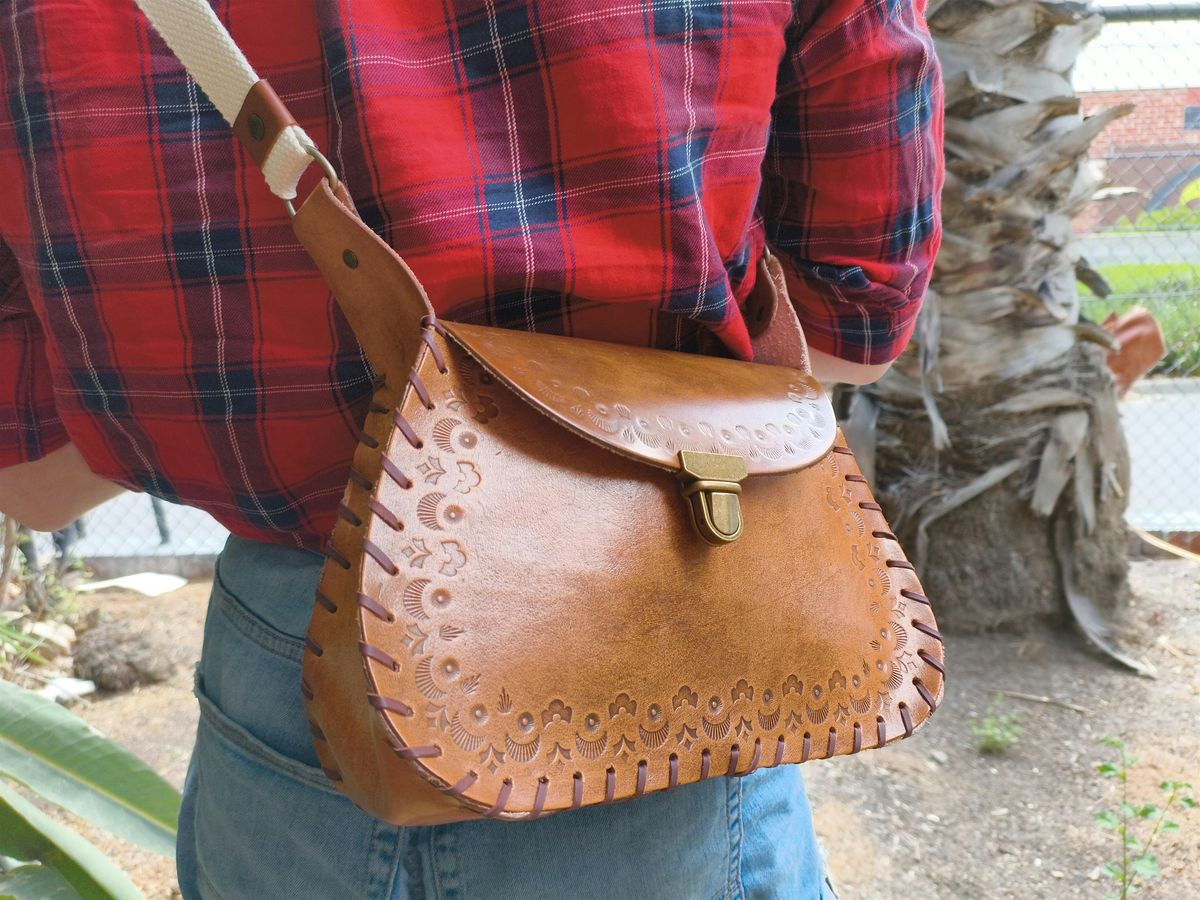 Stamped & Laced Leather Bag at Leffler Leather
