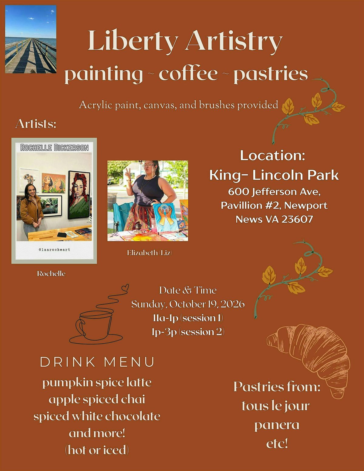Liberty Artistry-  coffee, pastries and paint Pop-Up Event