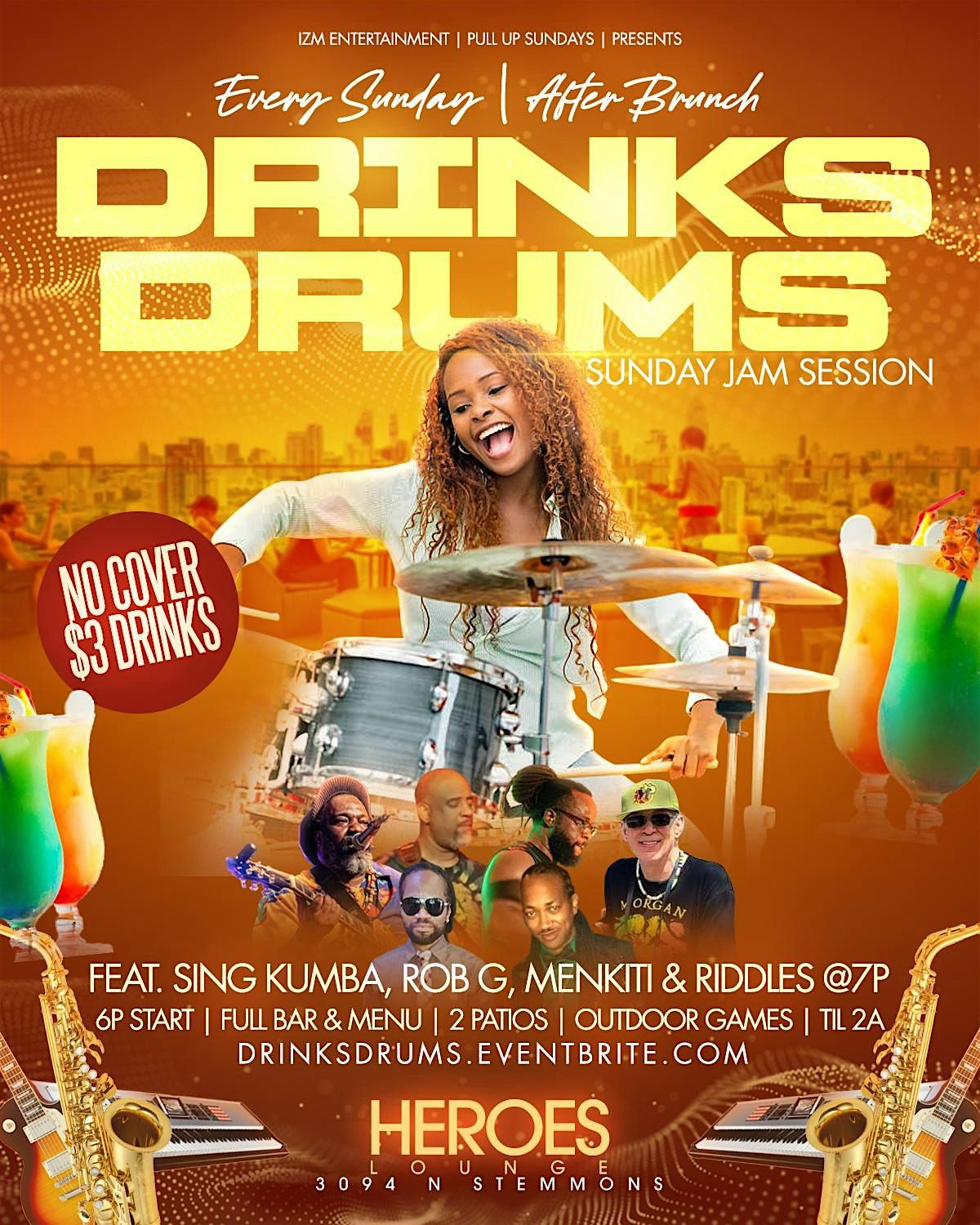 DRINKS & DRUMS | Live Band Open Mic & Open Stage
