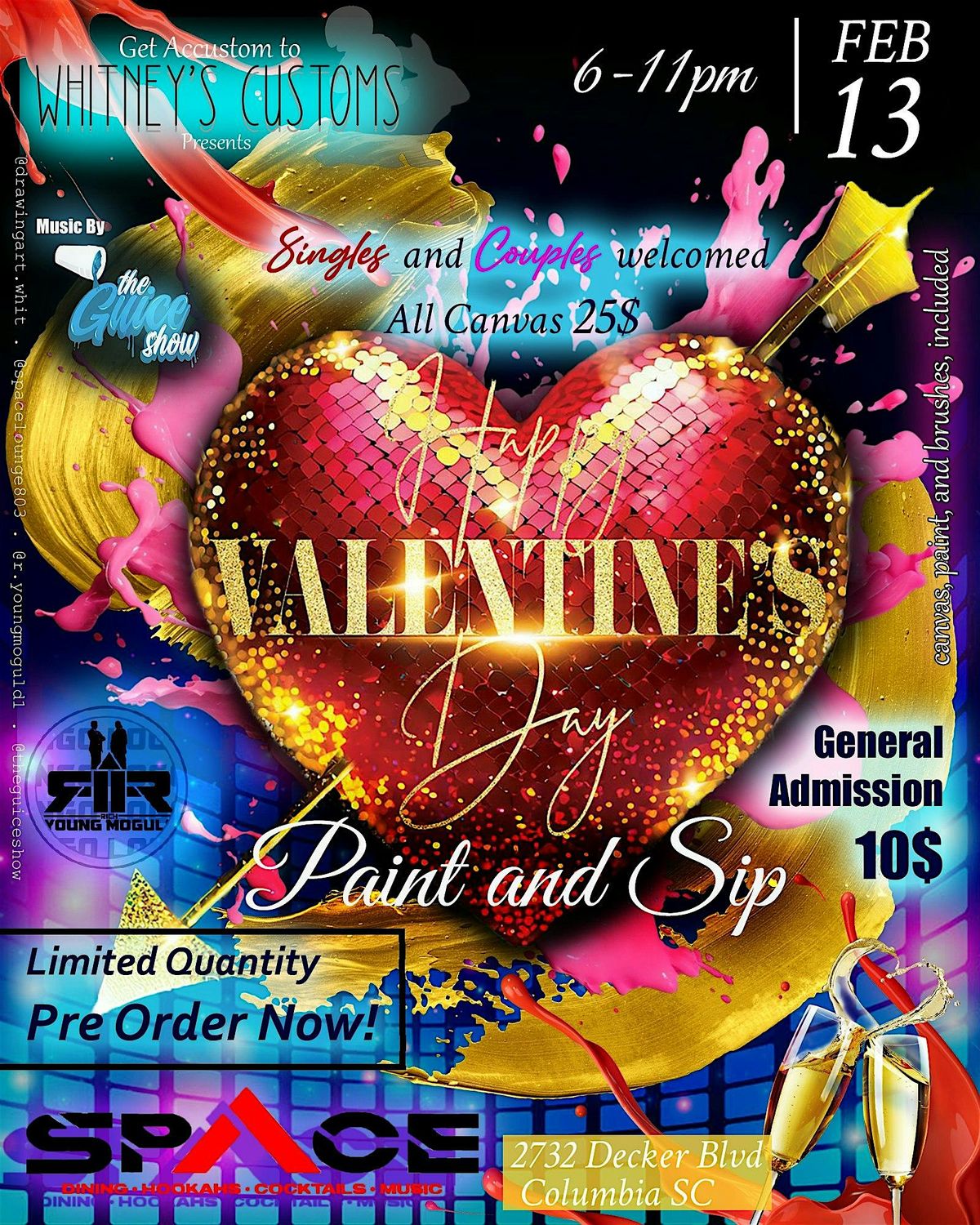 Valentine's Day Paint and Sip at Space