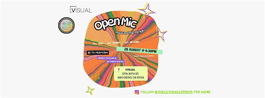 Open Mic - Music and Poetry Night at VISUAL