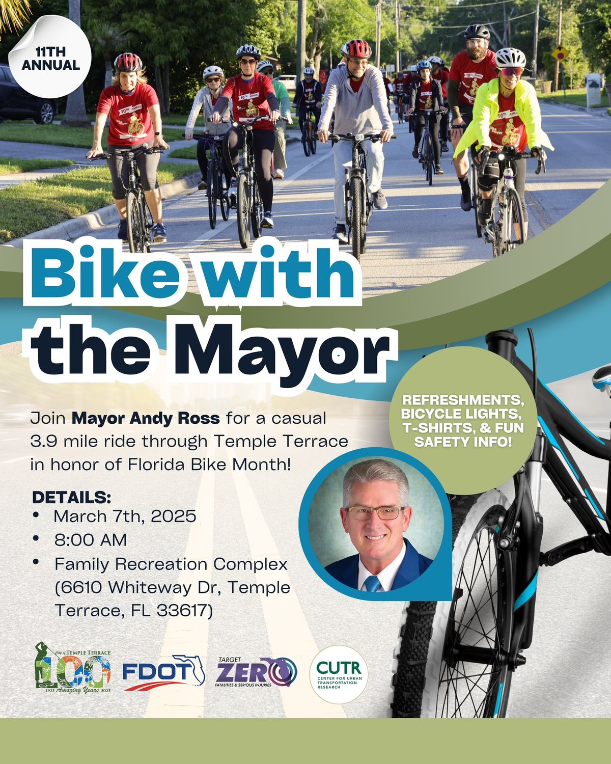 Bike with the Mayor, a fun community biking event in Temple Terrace