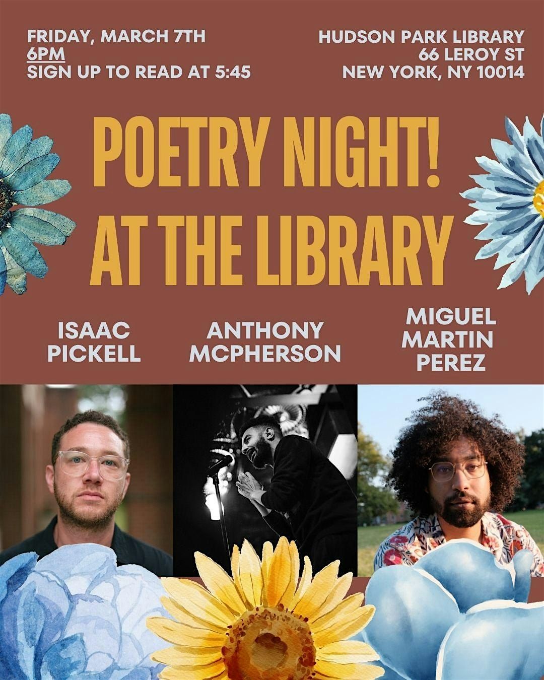 Poetry Night At the Library (Reading and Open Mic)