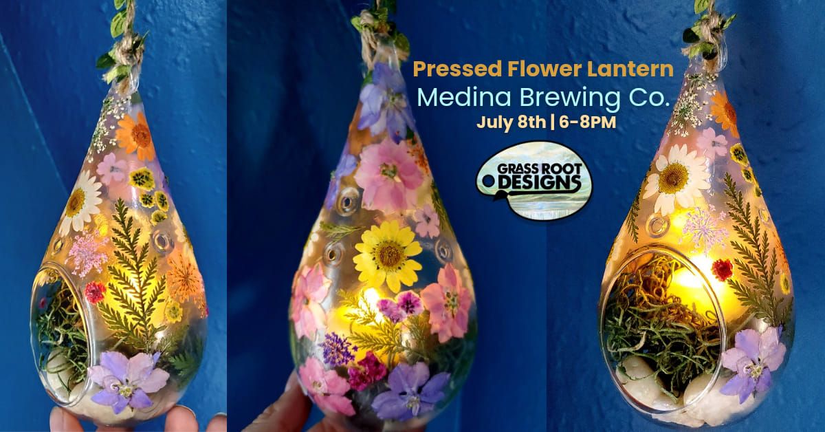 Pressed Flower Lantern at Medina Brewing