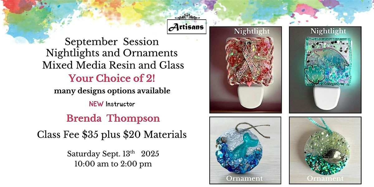 Sept Session Mixed Media Resin Nightlights and Ornaments