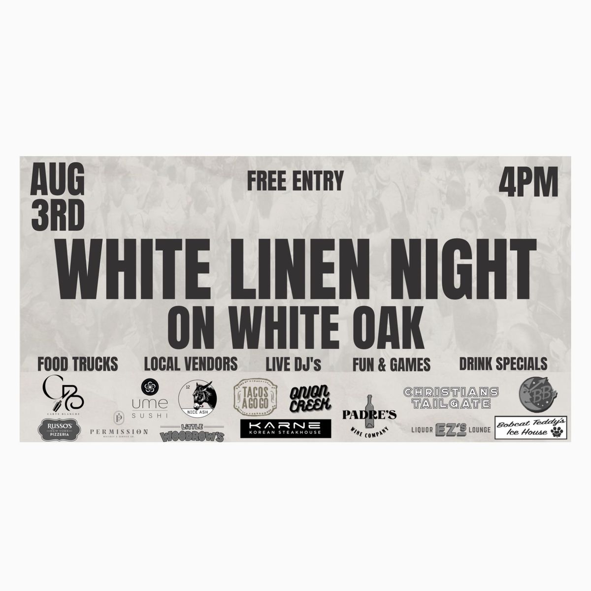 White Linen Night On White Oak