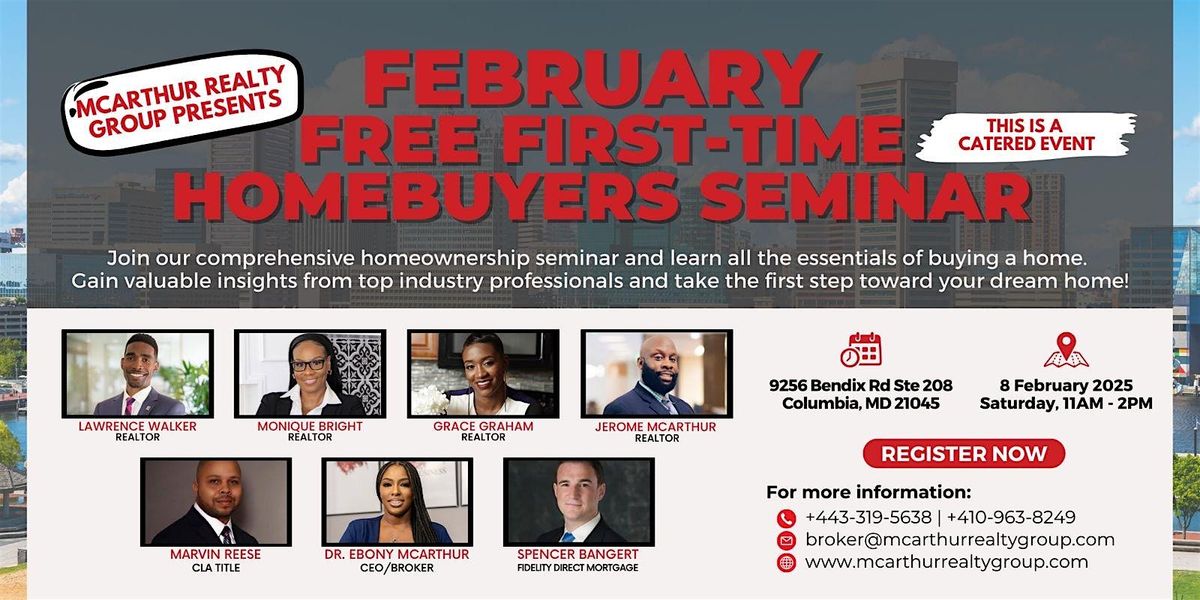 FREE First (1st) Time Homebuyer Seminar