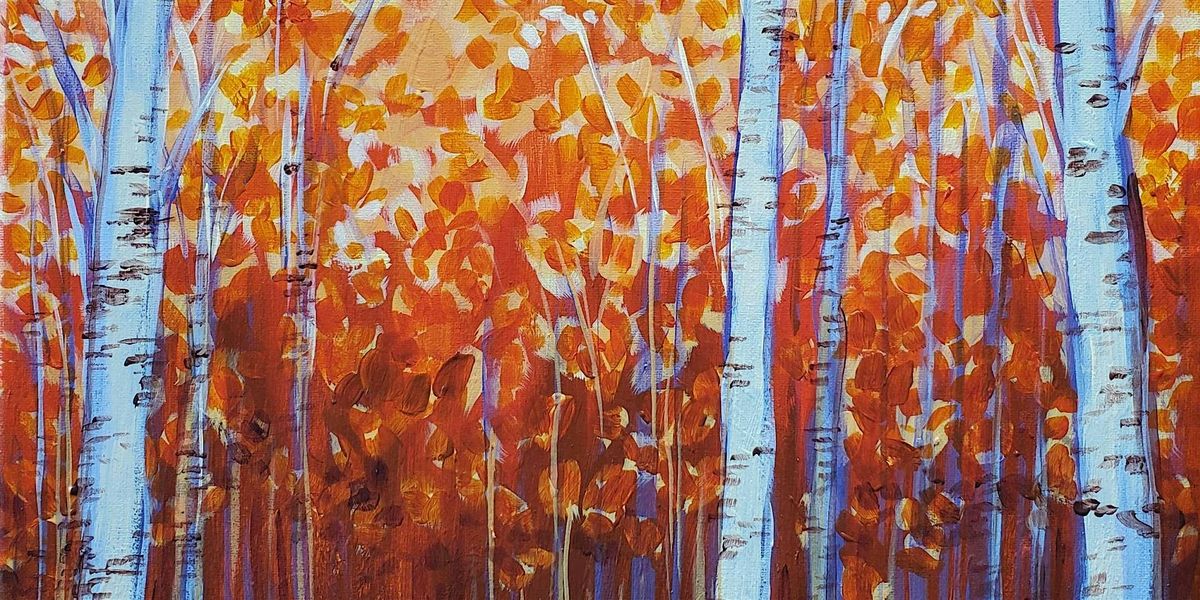 Birch Grove at Sunset - Paint and Sip by Classpop!\u2122