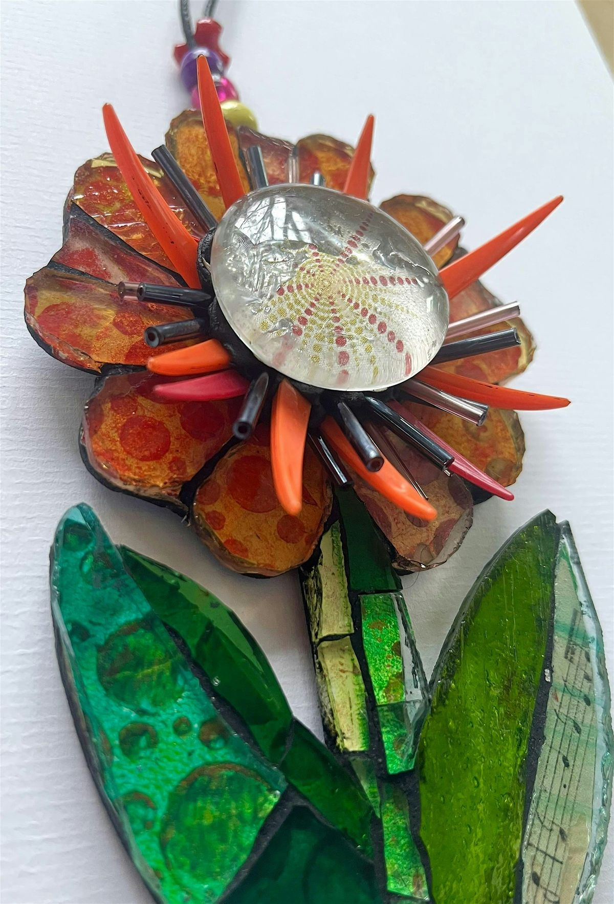 Mixed Media Mosaic Flowers