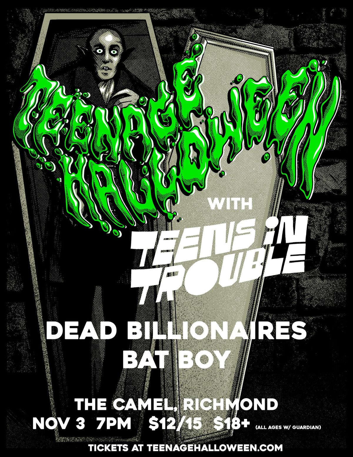 Teenage Halloween and Dead Billionaires w\/ Teens In Trouble and Bat Boy at The Camel 11.3