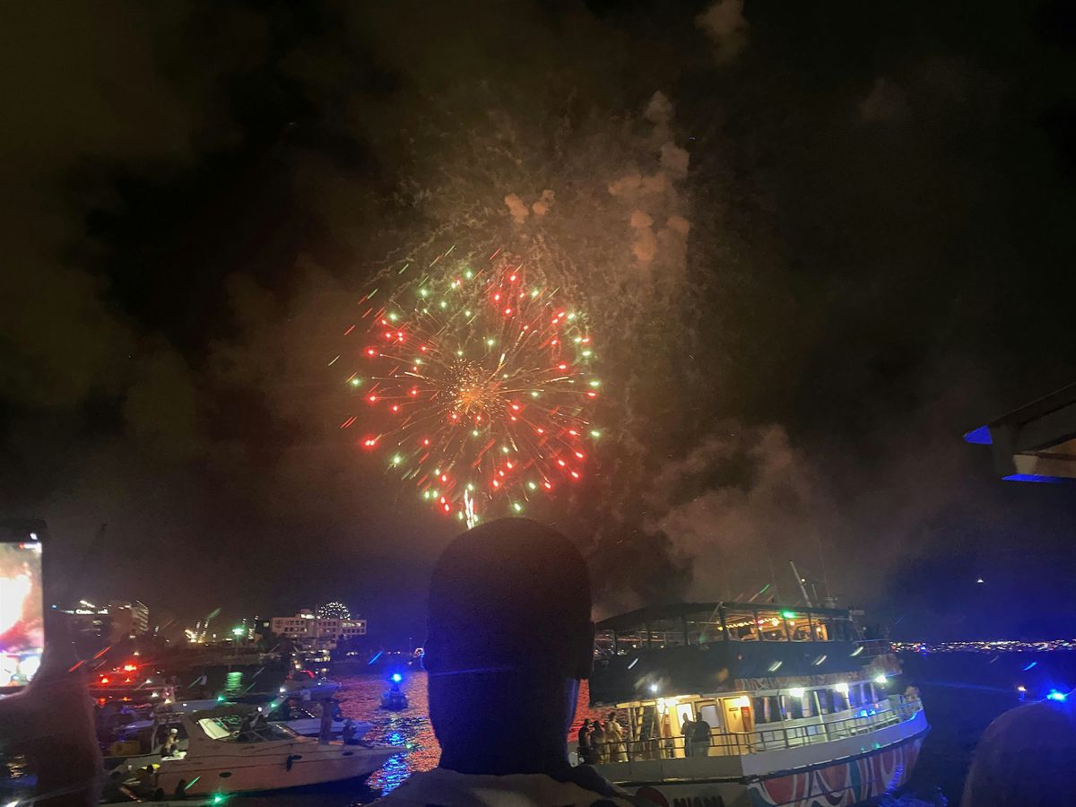 Miami South Beach New Years Eve Firework on a 2 Level Boat 2026