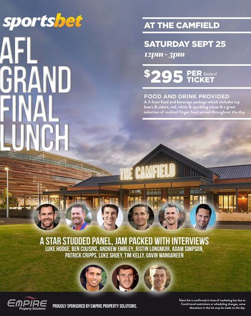 AFL Grand Final Lunch & Panel Show at The Camfield