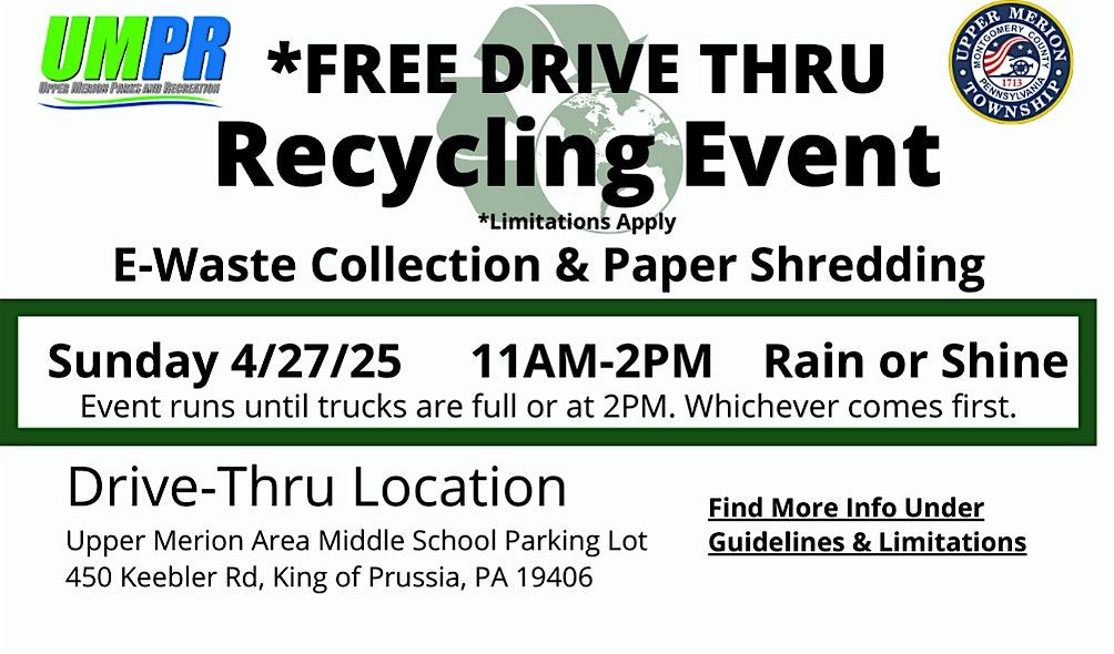 Upper Merion Township's  Drive-Thru Recycling Event