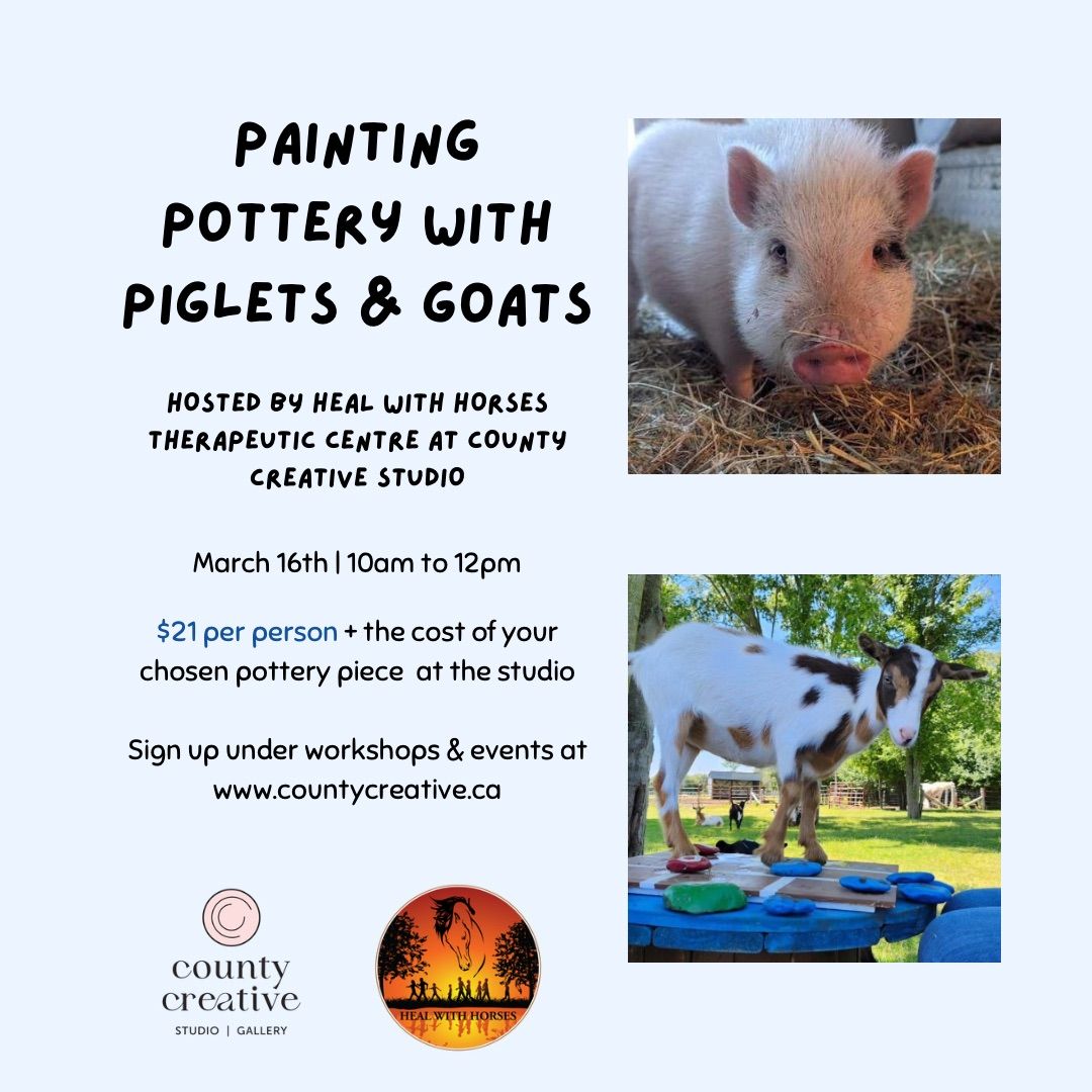 Painting Pottery with Piglets & Goats! \ud83d\udc37\ud83d\udc10