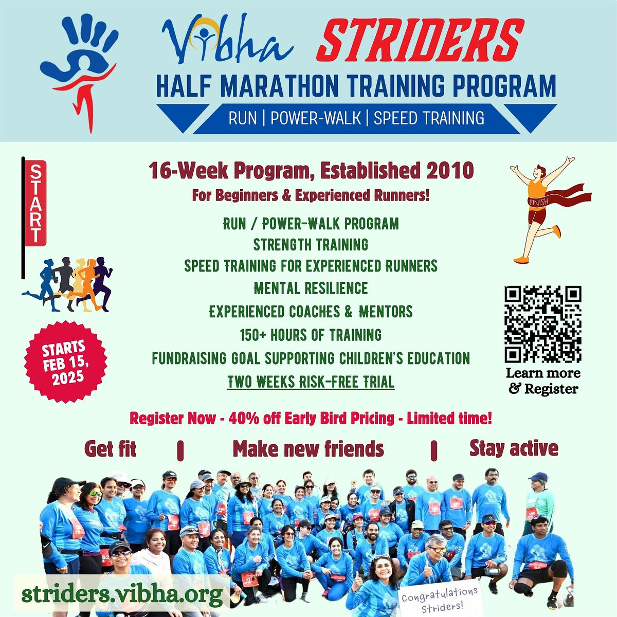 Free Info-Session for 2025 Vibha STRIDERS Half Marathon Training Program