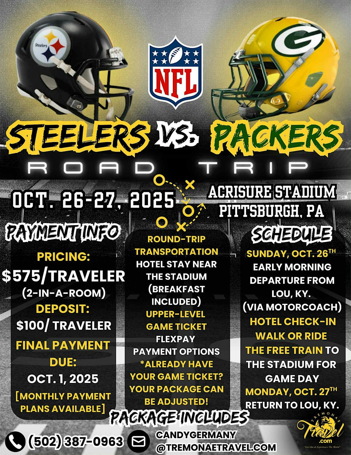Steelers vs. Packers  October 26-27, 2025