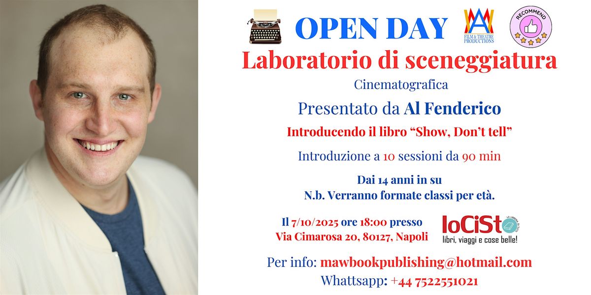 OPEN DAY  Laboratorio di drammaturgia e sceneggiatura cinematografica