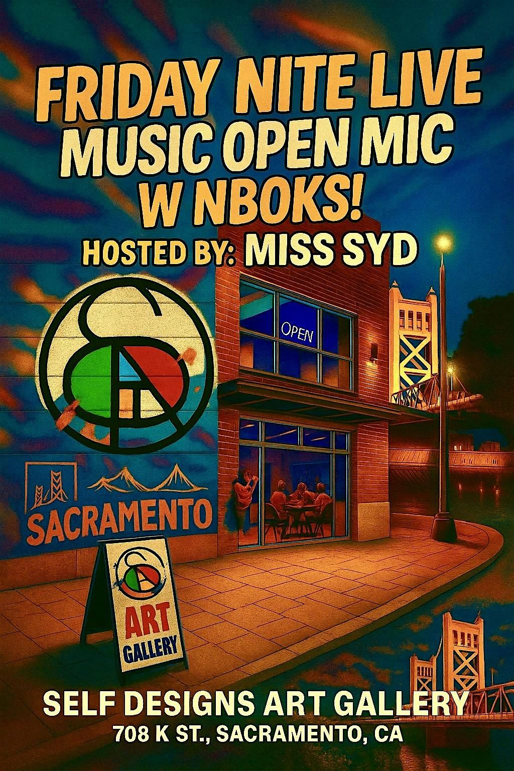 FRIDAY NITE LIVE OPEN MIC\/W NBoks! HOSTED BY MISS SYD Food by POTATO CRAZY\u2026