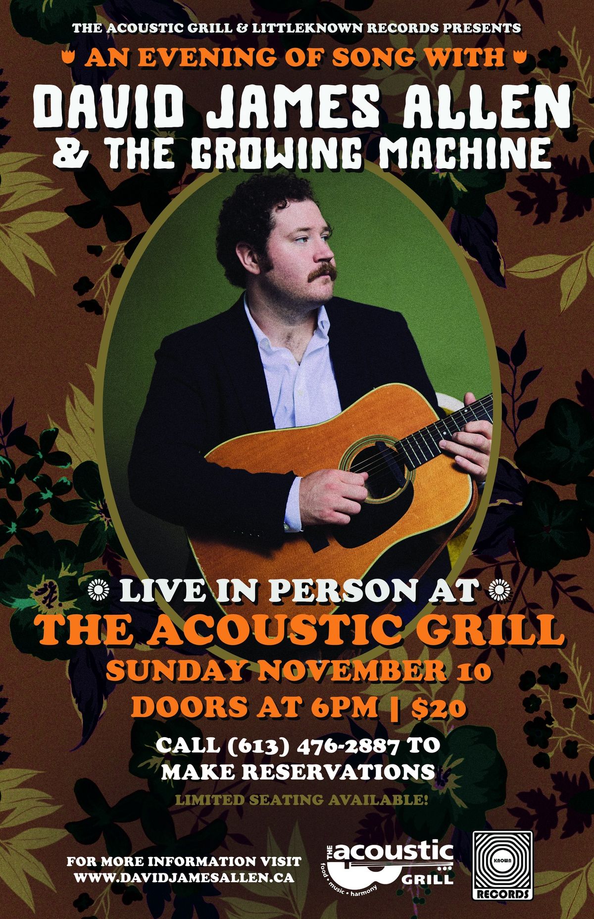 NEW DATE!! David James Allen & The Growing Machine Live at The Acoustic Grill