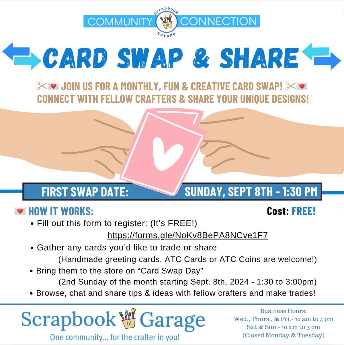 FREE In-Store Event: A Community Connection CARD SWAP & Share!