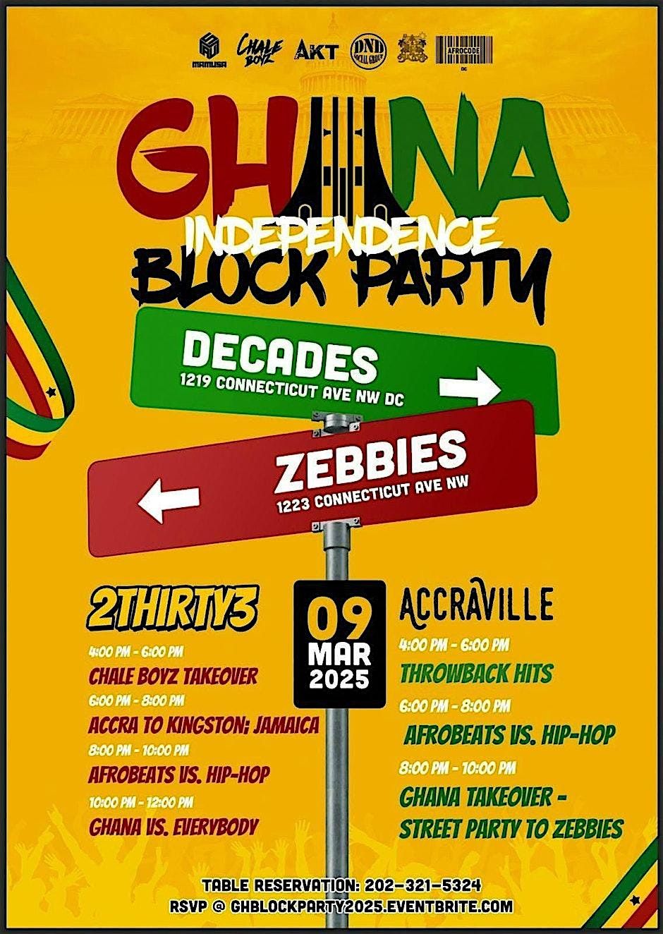 Ghana Independence Day Party | Decades & Zebbies {Sun Mar 9}