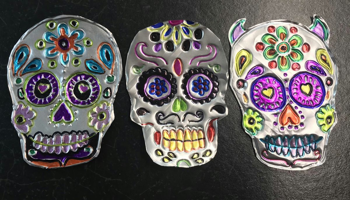 Mexican Day of the Dead Inspired foil art
