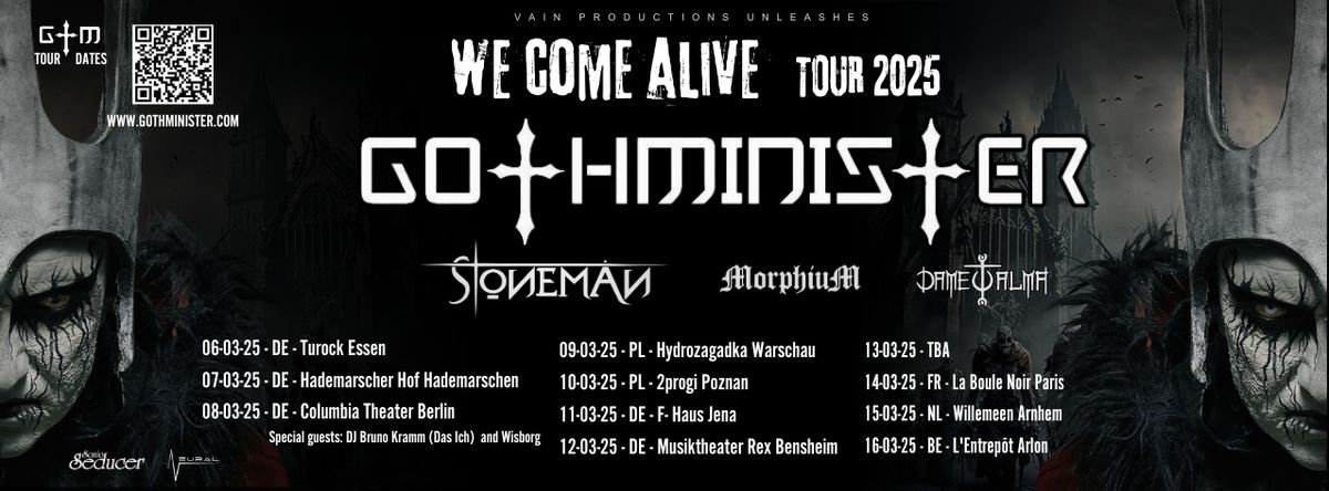 GOTHMINISTER + STONEMAN + MORPHIUM + DAME TU ALMA