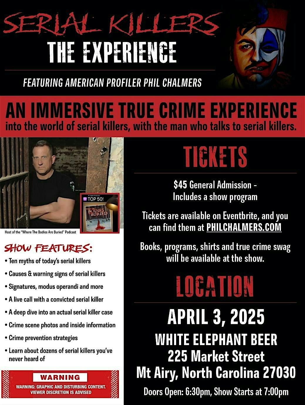 Serial Killers-The Experience with Phil Chalmers-Mt. Airy- NC