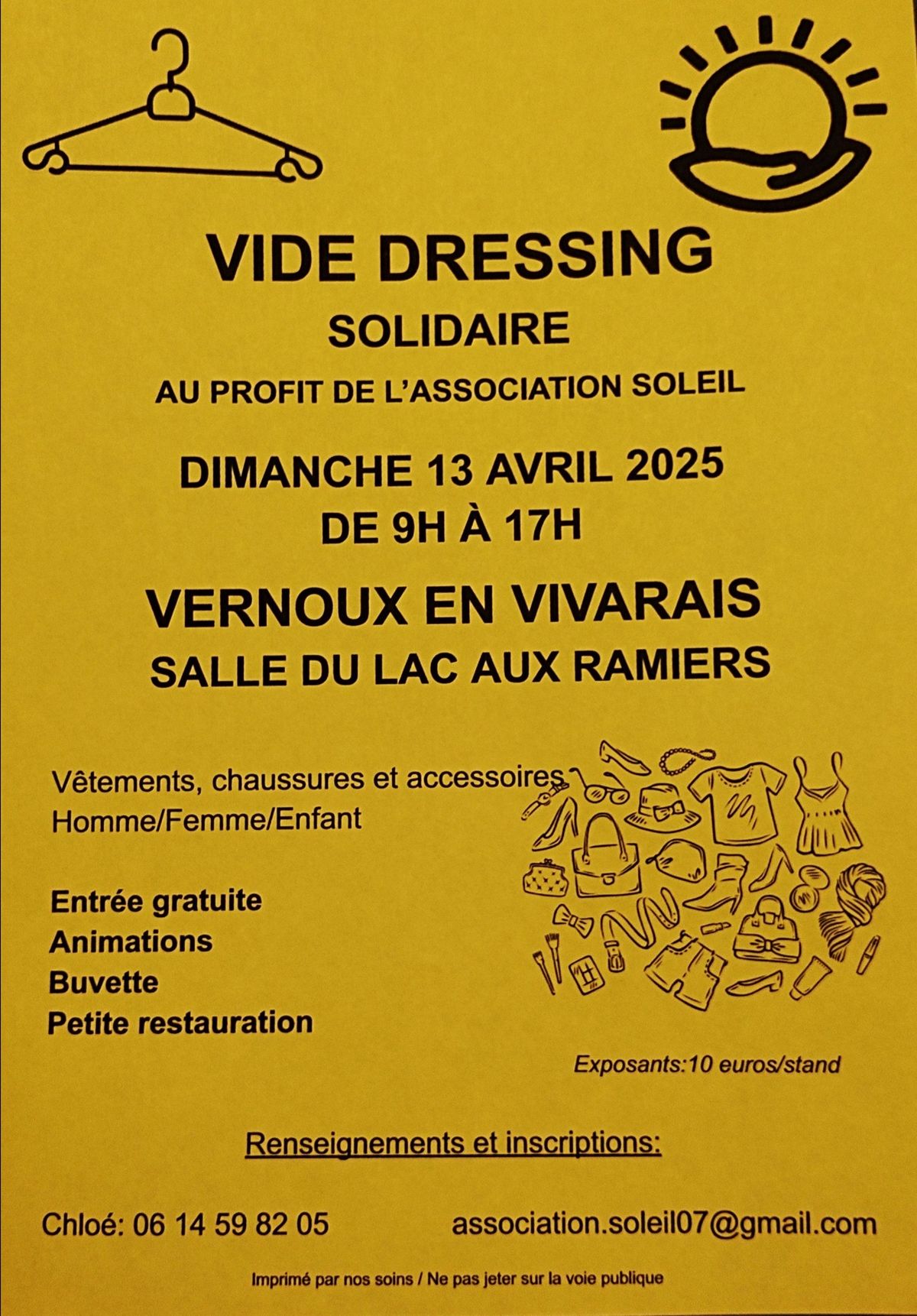 Vide dressing de l'association Soleil