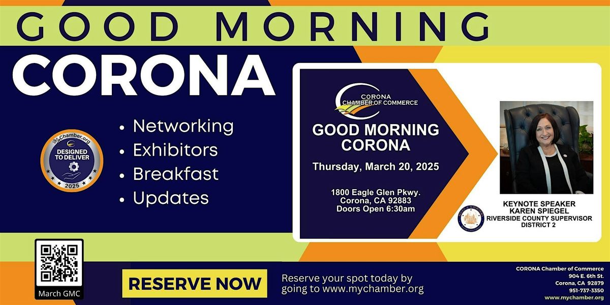 Good Morning CORONA - District 2 Supervisor Karen Spiegel