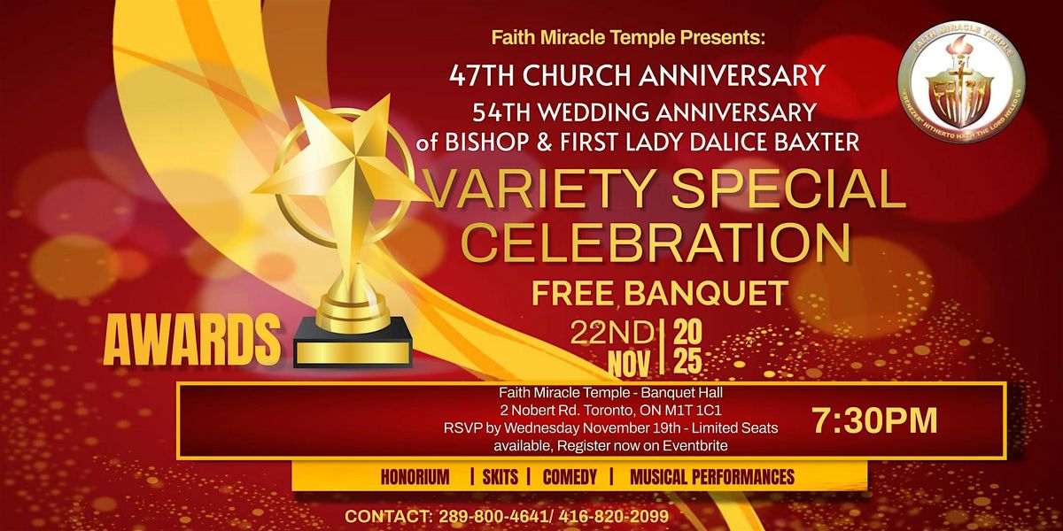 Variety Special Celebration on Saturday November 22nd 2025.