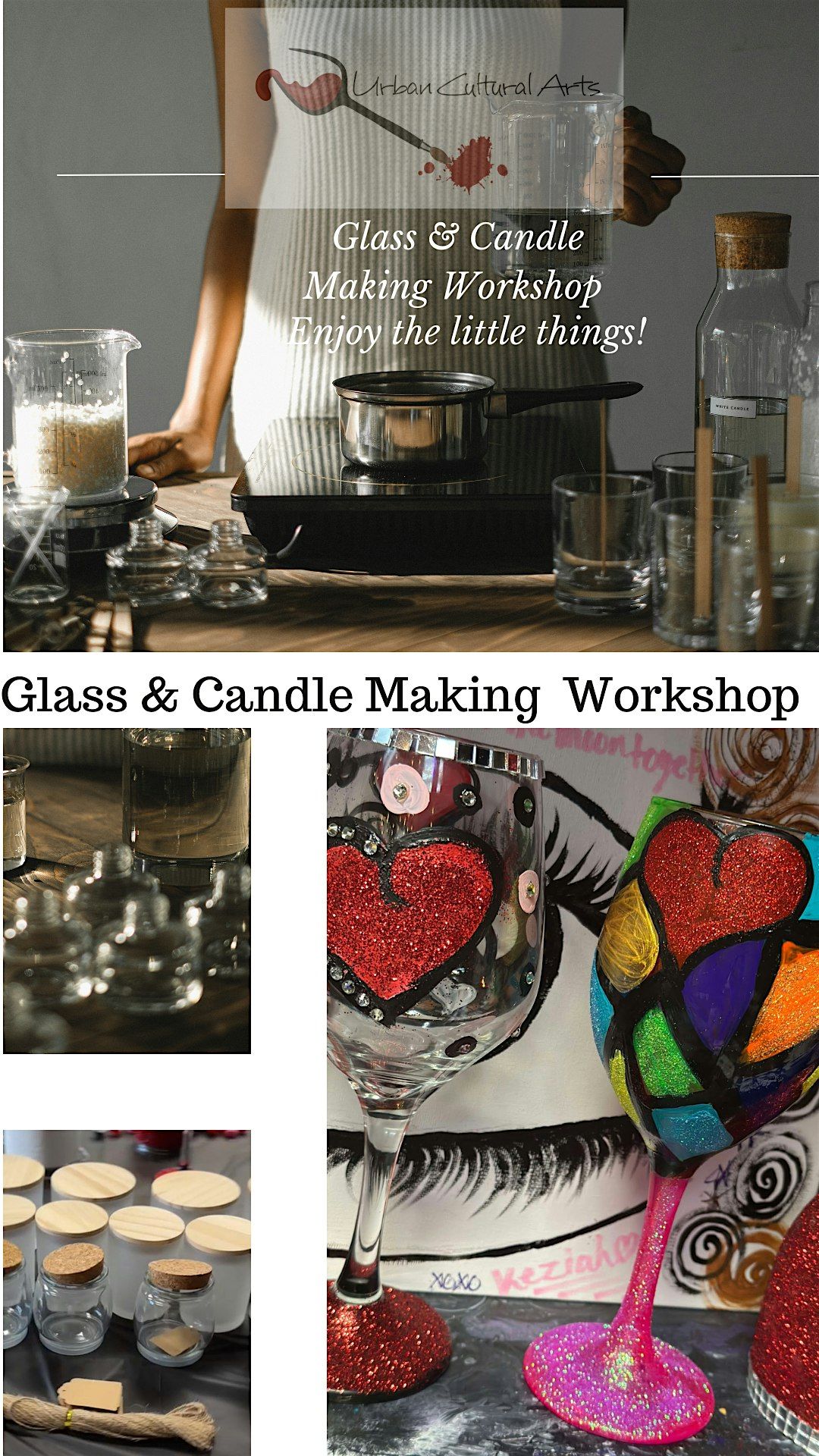 Valentine\u2019s Day Glass Painting & Candle Making Experience