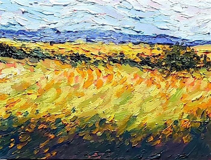 Golden Fields Acrylic workshop at Canopy Art and Wellness