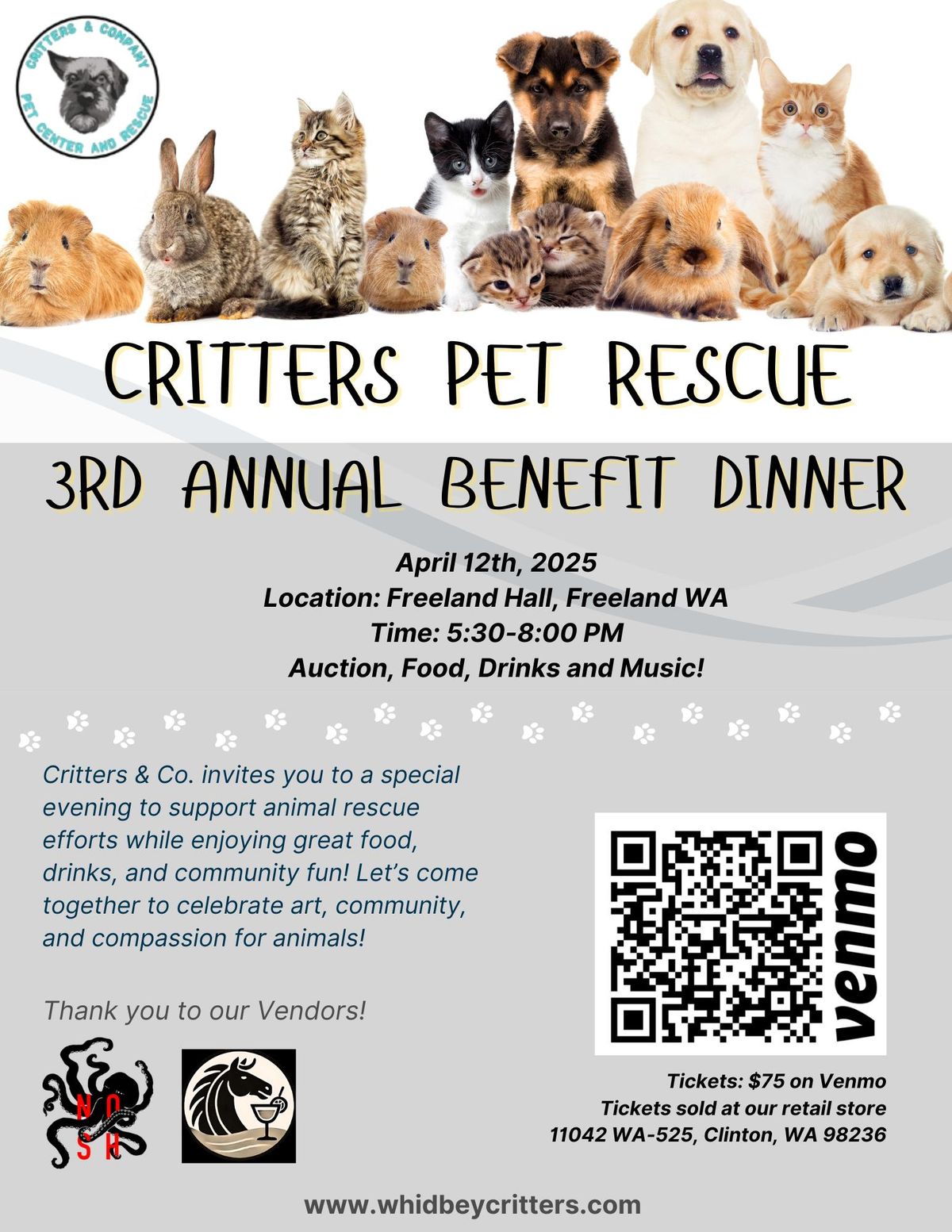 Critters Pet Rescue 3rd Annual Benefit Dinner 