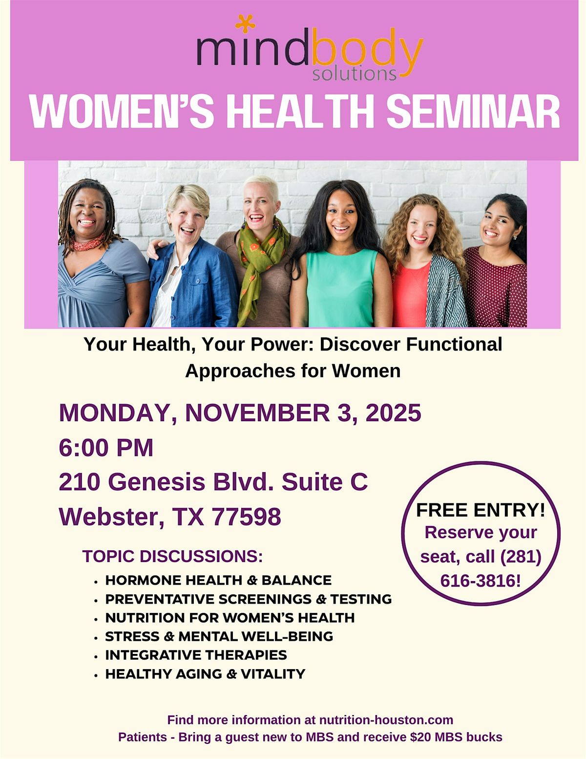 FREE Women's Health Seminar