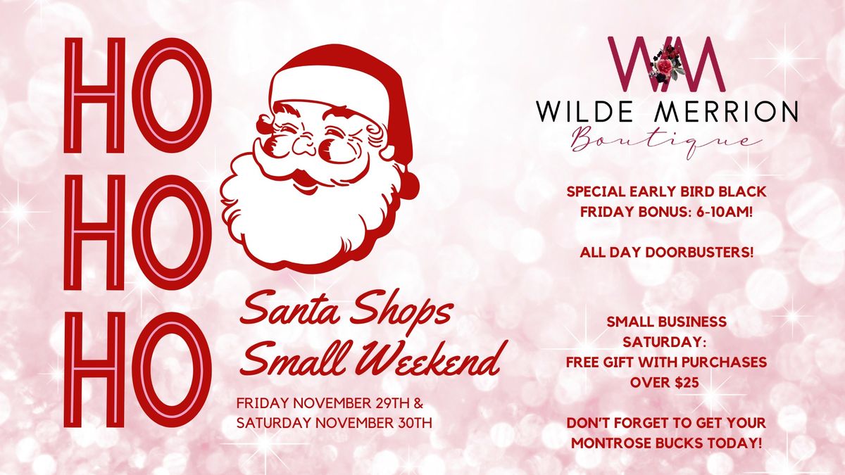 Santa Shops Small Weekend at Wilde Merrion Boutique