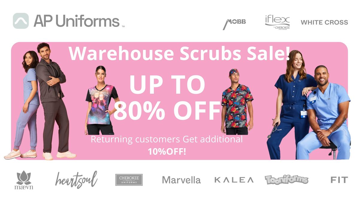 SCRUBS WAREHOUSE SALE UP TO 80% OFF (Brandon,ON)