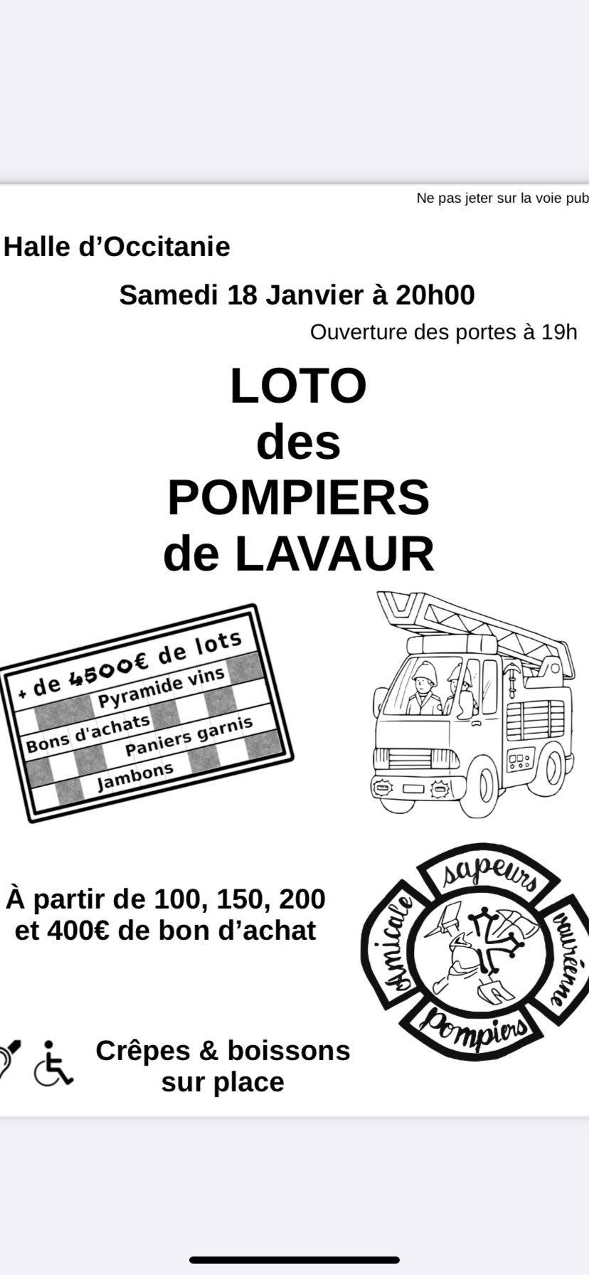 Loto des pompiers de Lavaur