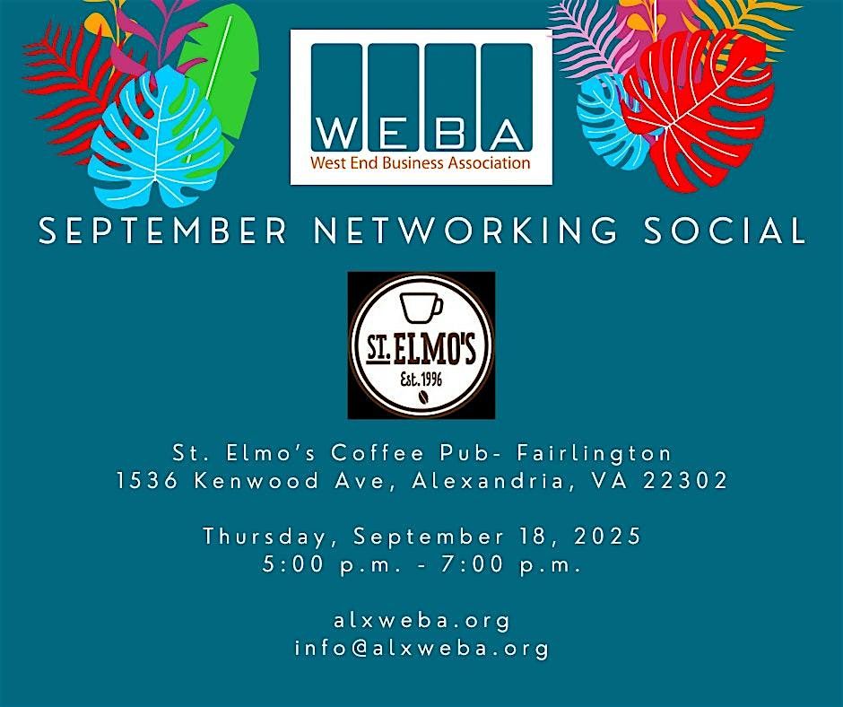 WEBA September Networking Social at St. Elmo's Coffee Pub - Fairlington