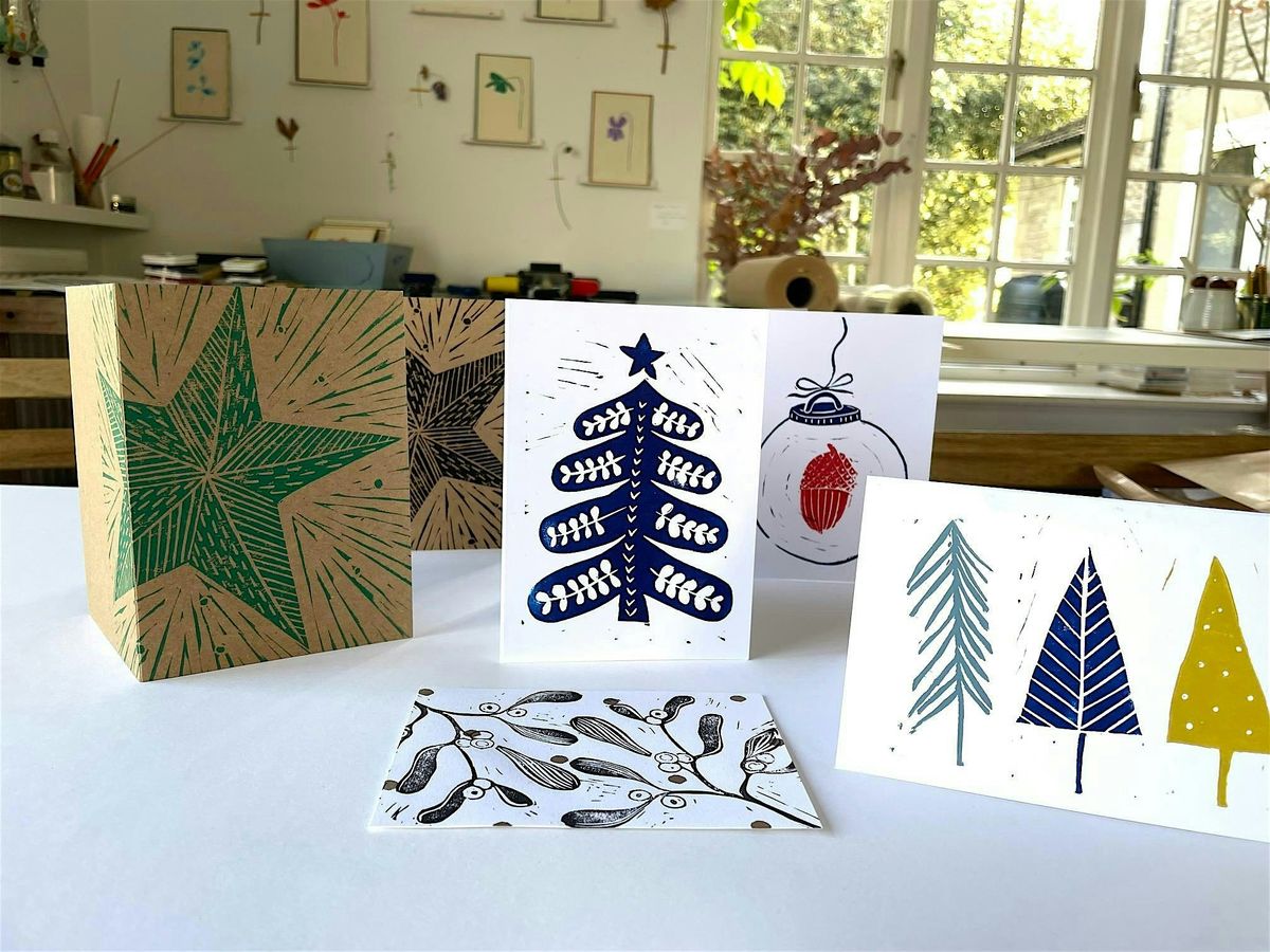 Christmas card Lino printing for beginners