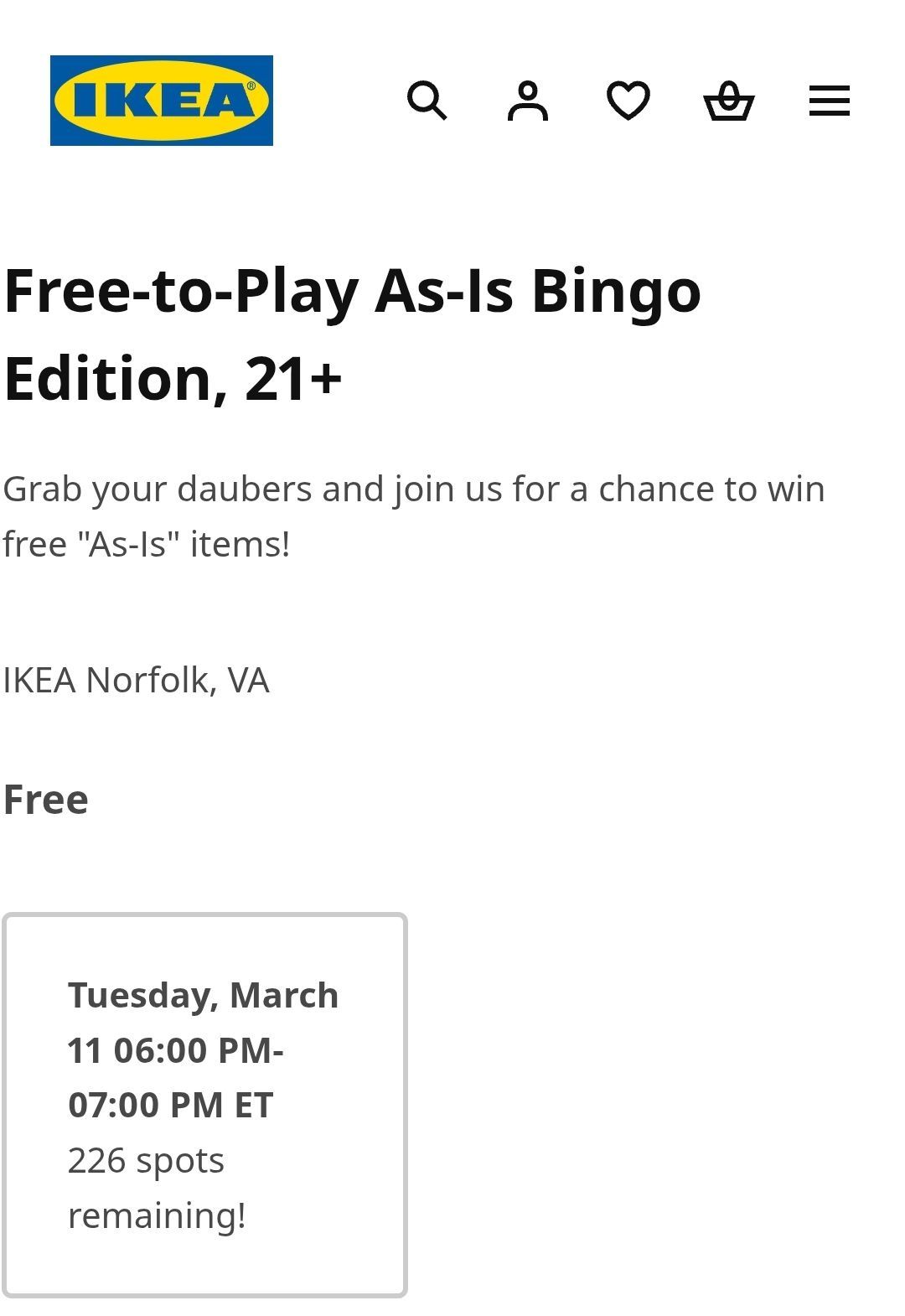 Ikea Bingo