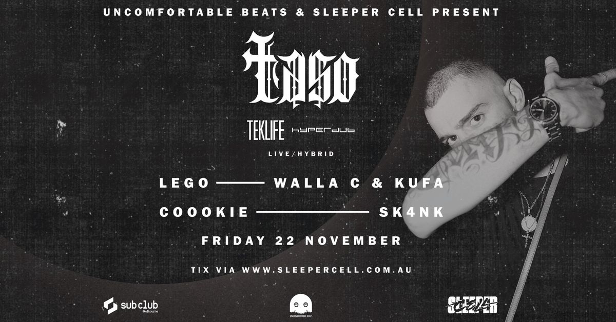 Sleeper Cell & Uncomfortable Beats present TASO (Hyperdub\/Teklife - USA)