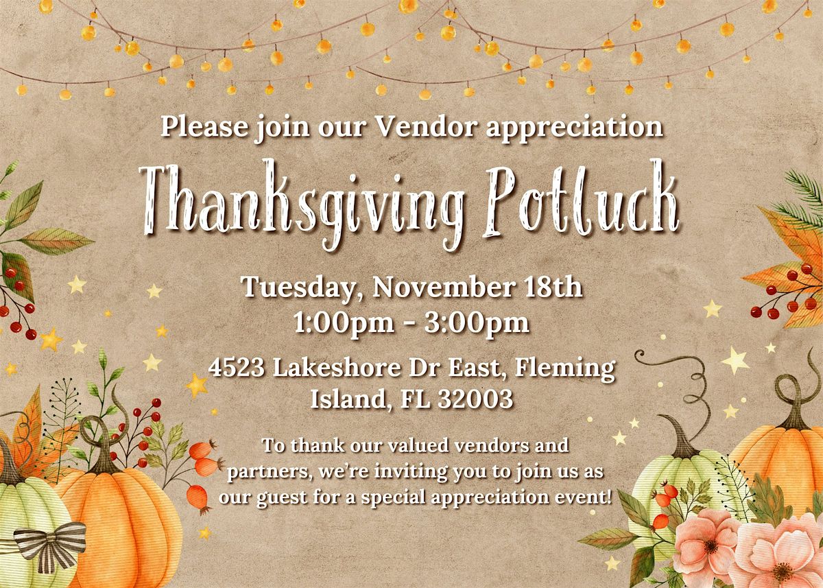 Vendor Appreciation Potluck