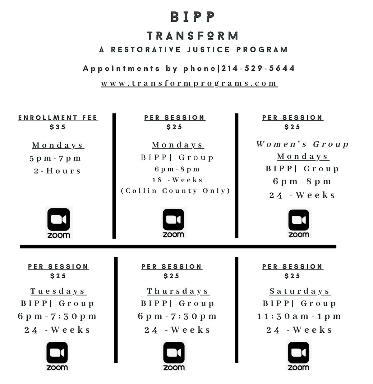 TRANSFORM BIPP Enrollment & Group Payment Link (January)